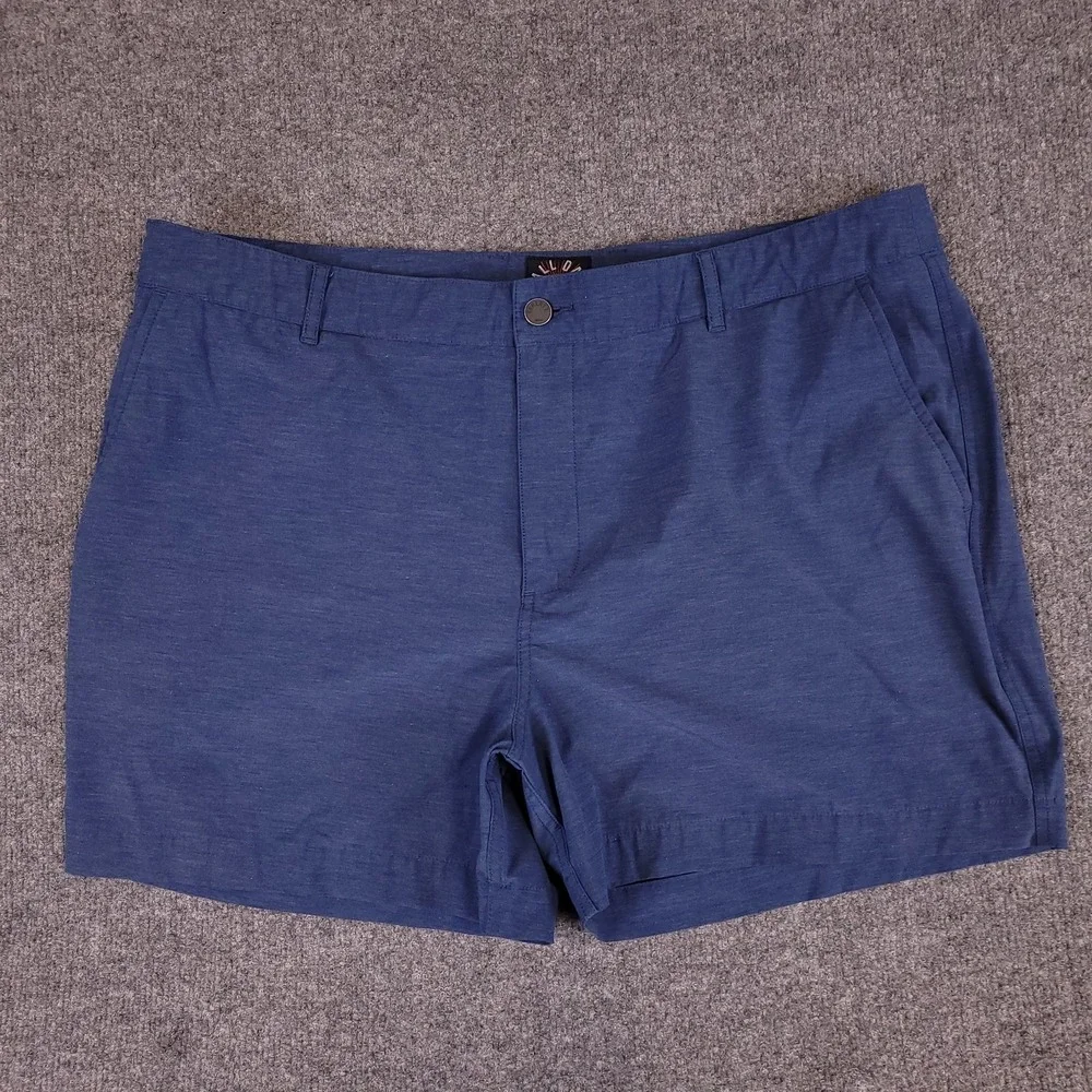 Faherty All Day Golf Shorts Men 40x5 Mid Rise Blue Heather Stretch Hybrid Slash